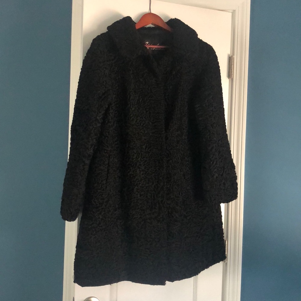 Schiaparelli Persian lamb vintage 1950s coat.